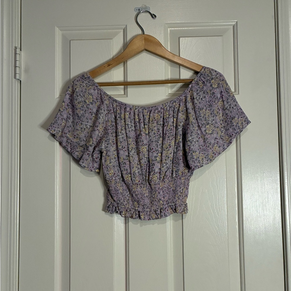 Hippie Rose Lavender Floral Blouse - Picture 6 of 12